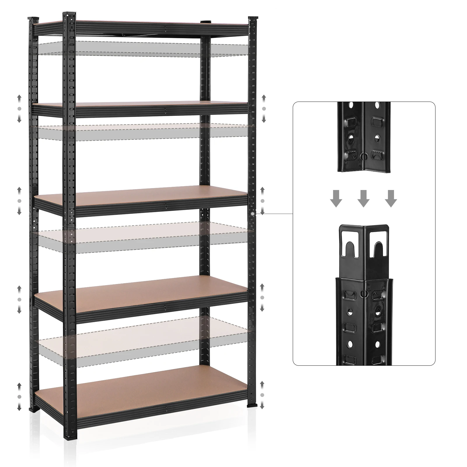 SONGMICS Adjustable Steel Shelving Storage Rack 130KG Per layer light duty 5 layer industrial warehouse storage rack