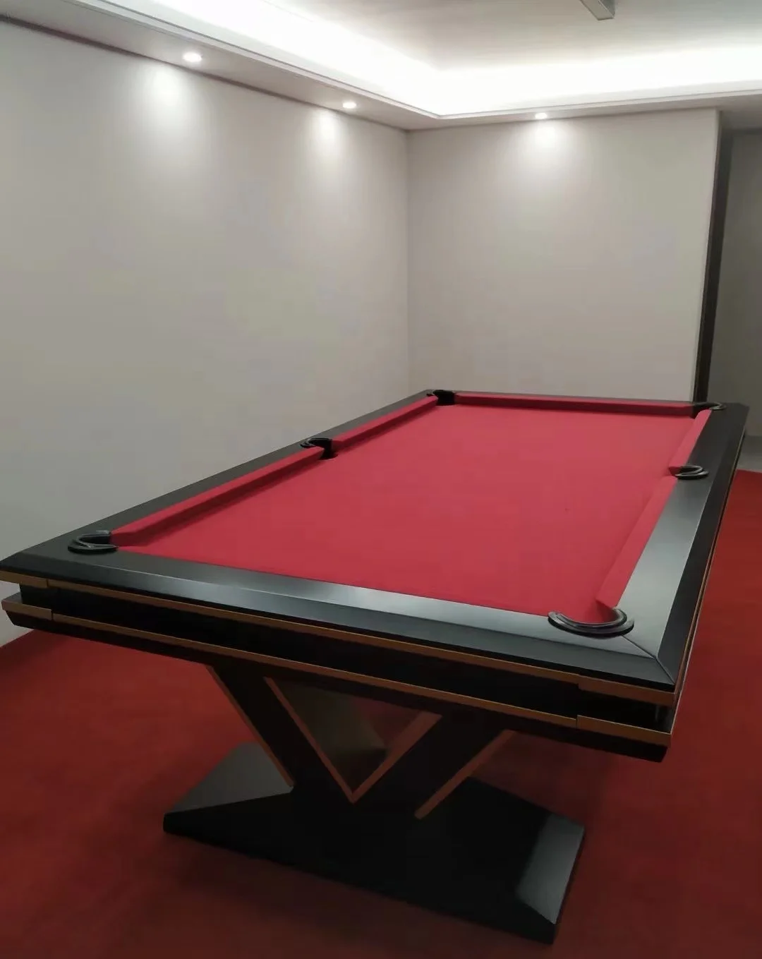 New Product Indoor  Solid Wood Cushions Black and White Billard Pool Table  8ft/9ft