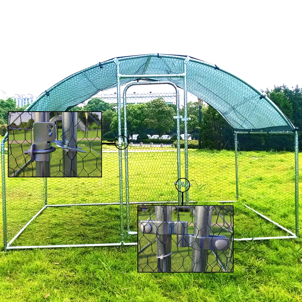 Metal  Chicken Coop Walk-in Multifunctional Poultry Outdoor Chicken Coop Suitable For Dogs  Ducks Hen House