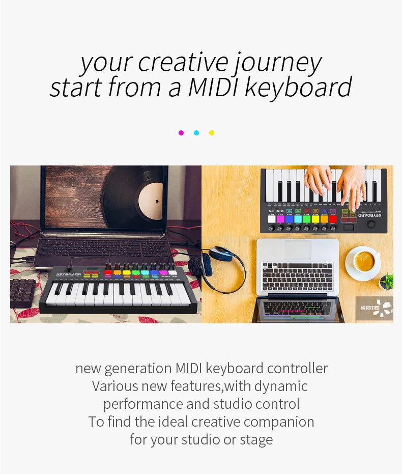 Midi-клавиатура для пианино цифровой профессиональный контроллер освещения Midi 25 клавиш