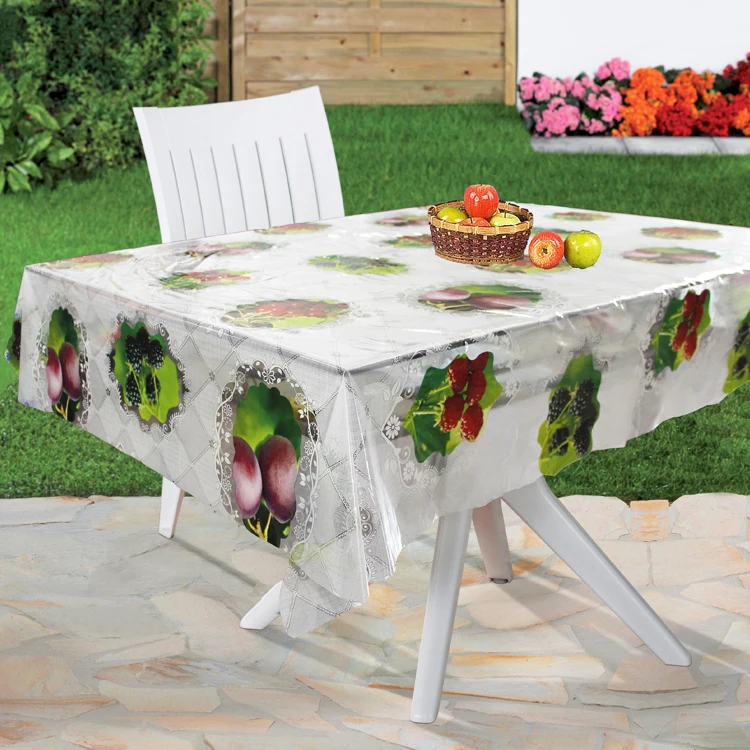 Высококачественная Толстая прозрачная скатерть из ПВХ и атласа с принтом на заказ