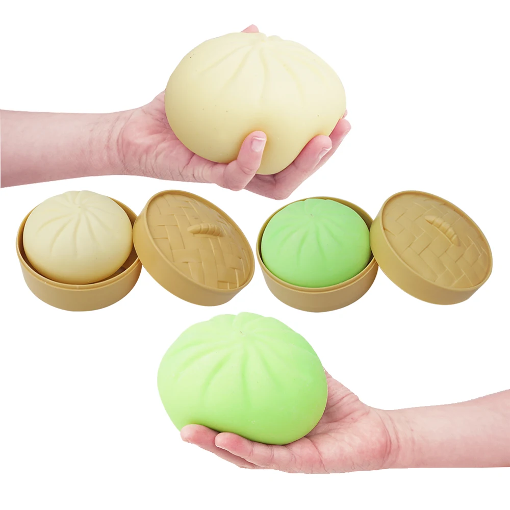 Colorful Dumpling Squishy Stress Ball Steamed Stuffed Bun Squeezing Stress Relief fidget Toy for kids