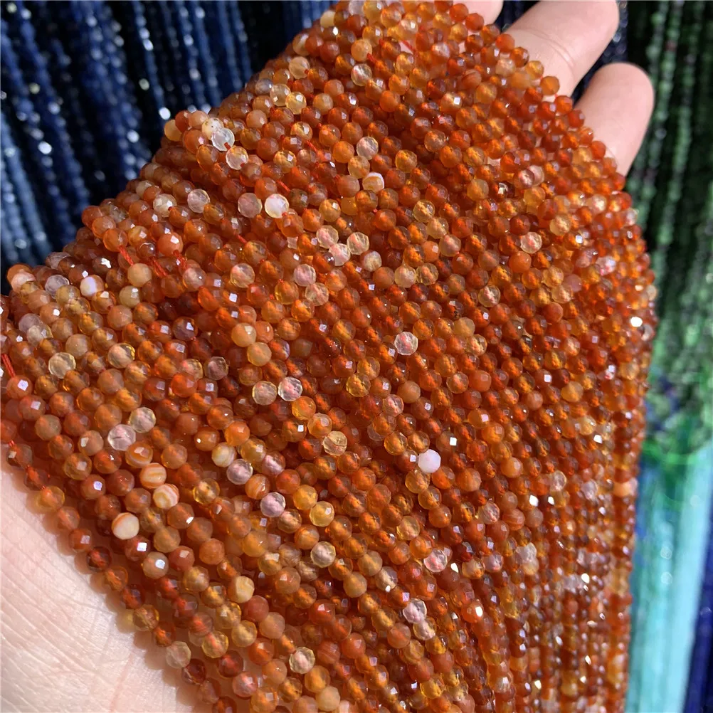 Factory Direct Supply 3mm faced crystal beads natural loose gemstones amethyst lapis lazuli beads for jewelry making