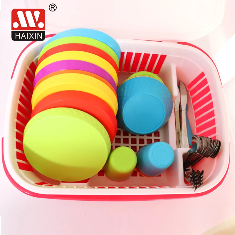 15L Dish Drying Rack with Lid Cover and Drain Board
