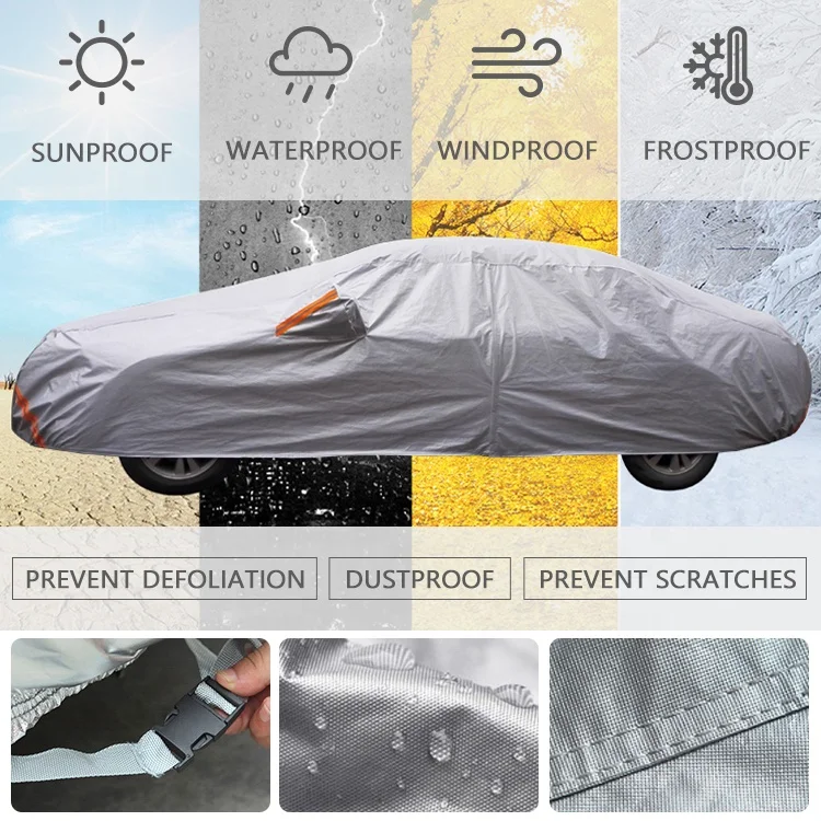 PE aluminium waterproof rain protection car cover