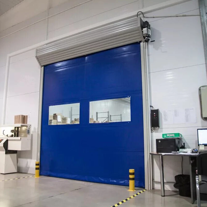 Customized PVC Fast Shutter Door Factory Workshop With Transparent Window Isolation Of Non-Standard PVC Fast Door