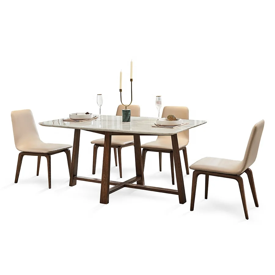 Набор мраморных обеденных столов из дерева для ресторана