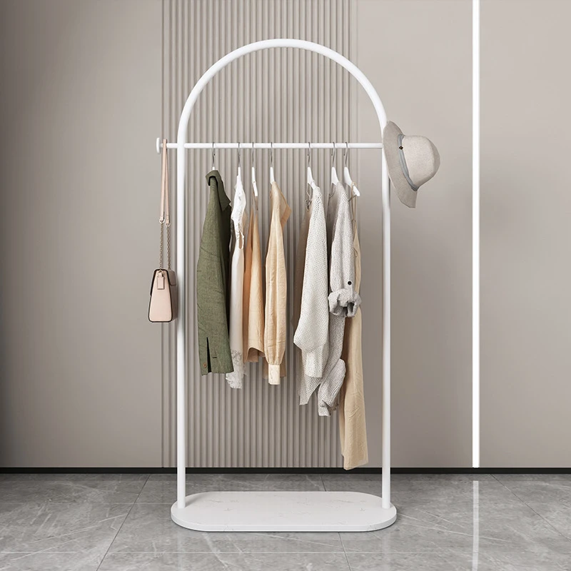 Simple floor hanger indoor household clothes hanger multi-functional living room pole coat rack dtorage rack