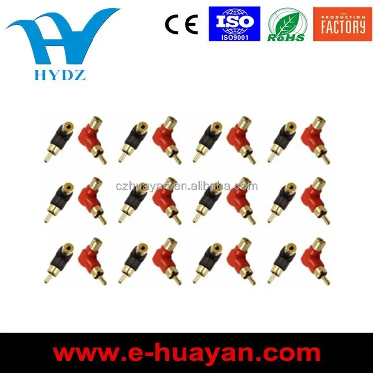 Угловые RCA разъем мужчин и женщин 90 градусов аудио-видео разъем, адаптер