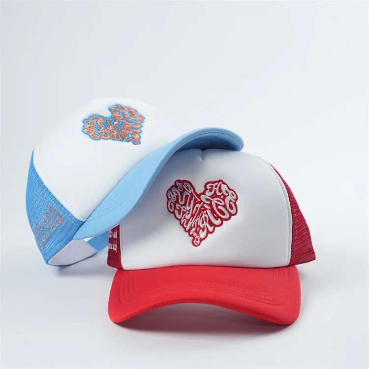 Different Tone Foam Trucker Hats,Embroidery Logo Snap Back Trucker Cap, 5 panel Trucker Hats