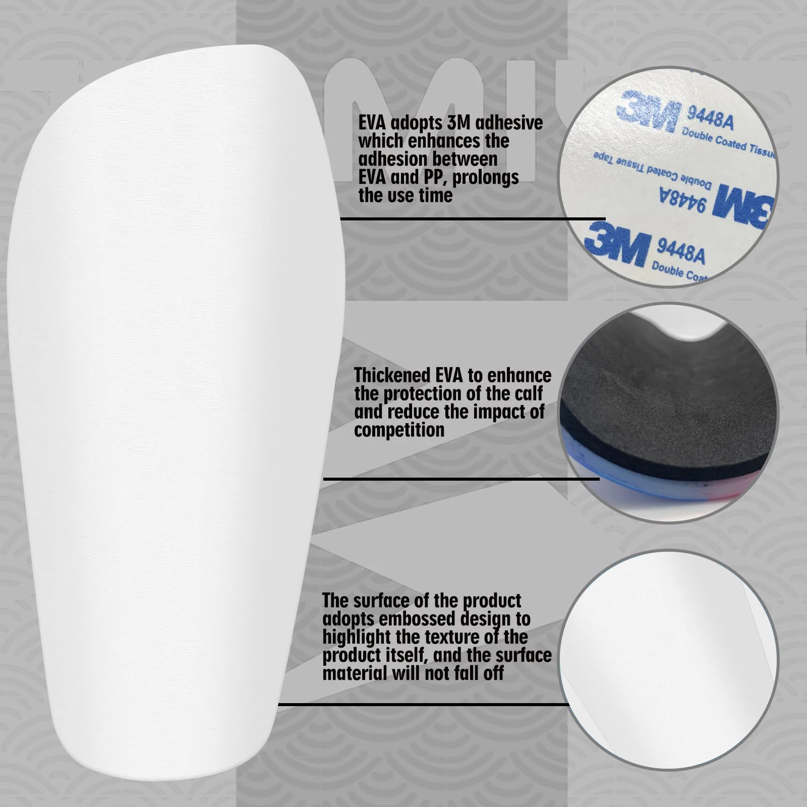 Custom Design Heat Transfer Foot Soccer White 3D Blank Sublimation Shin Guards Leg Pads