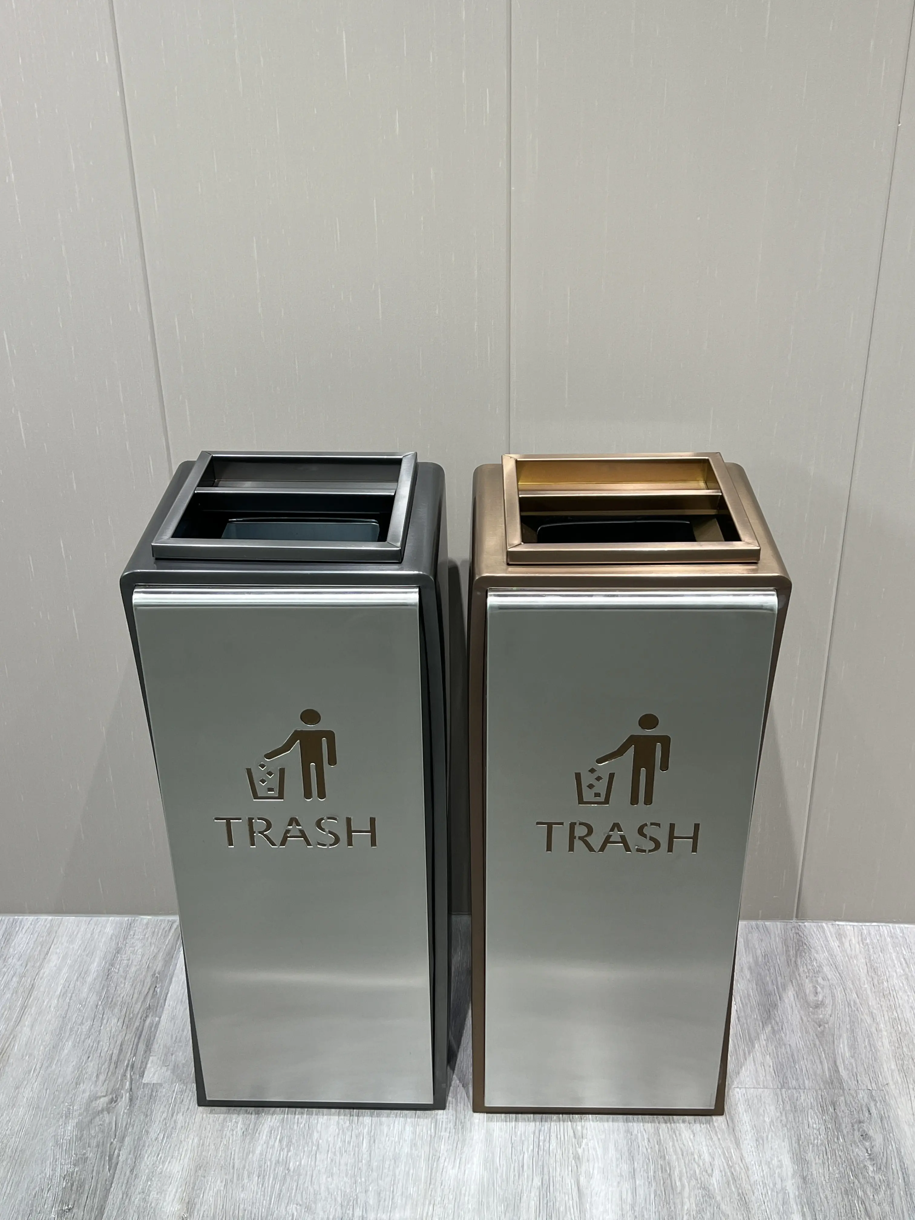 Stainless Steel Dustbin Hotel Bank Trash Can Waste Bin With Ash Tray