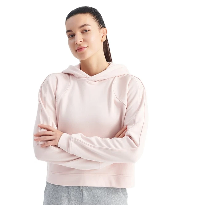 
Custom loose blank casual crop pink hoodie girl hoodies sweatshirts 
