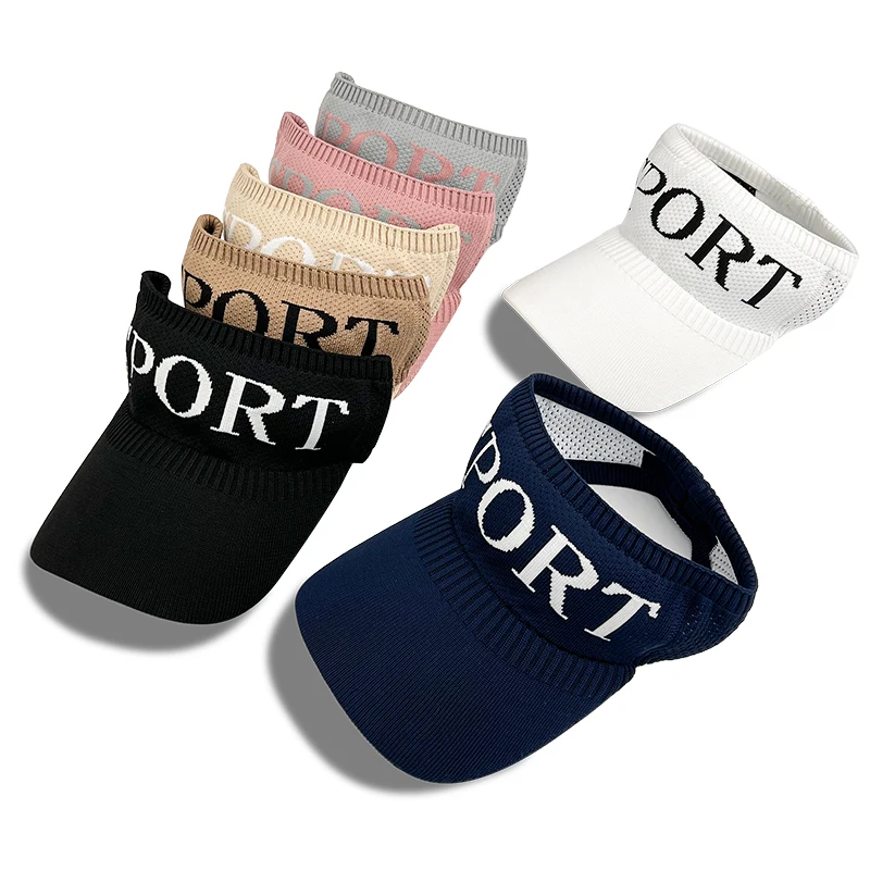 Hot Selling Design Woven Beach Uv Protection Sport Knit Woman Man Fishing With Embroidery Sport Logo Sun Cap Visor Hat