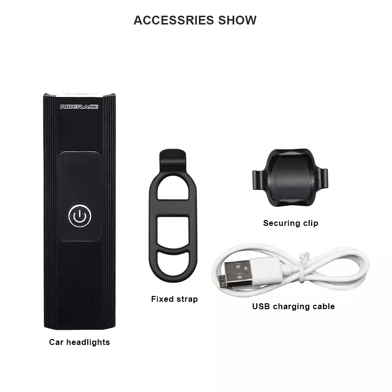 RIDERACE велосипедный фонарь с защитой от дождя USB перезаряжаемая светодиодная передняя фара для горного велосипеда алюминиевый Сверхлегкий фонарик