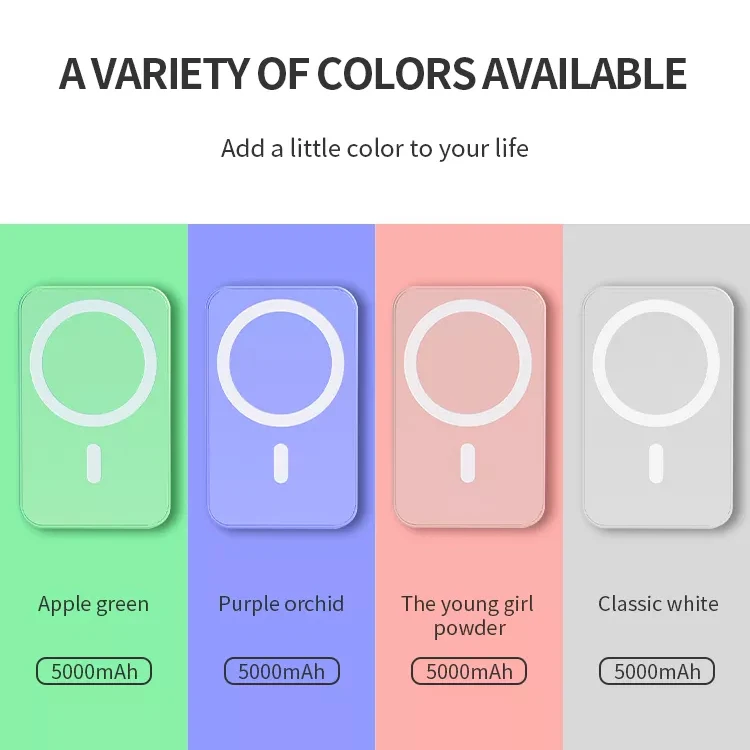 Mini Slim Magnet Qi Wireless Charger 5000mAh Powerbank with Magnetic Function 5W 15W Power Bank for phone 12 13 14