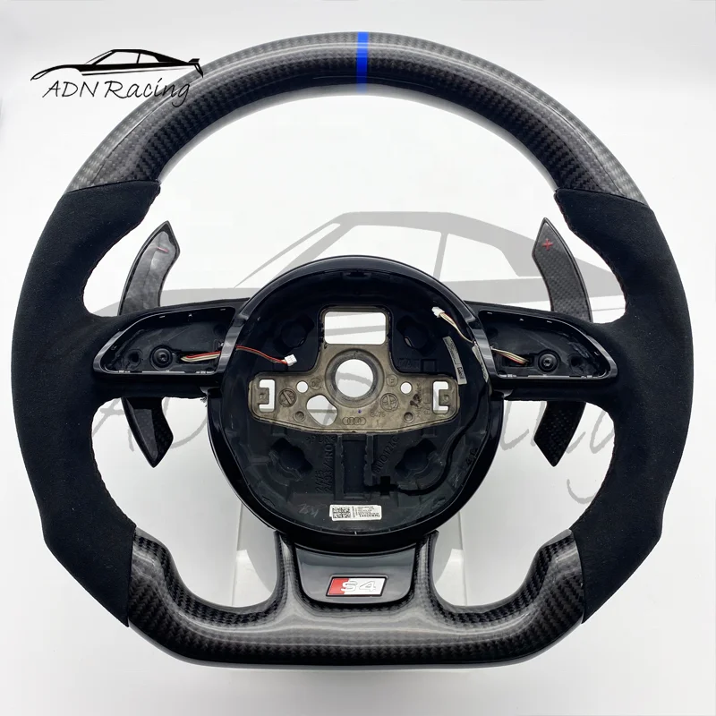 For AUDI B8.5 S4 S5 RS5 RS6 Q5 Q7 Carbon Fiber-Perforated Leather Steering Wheel