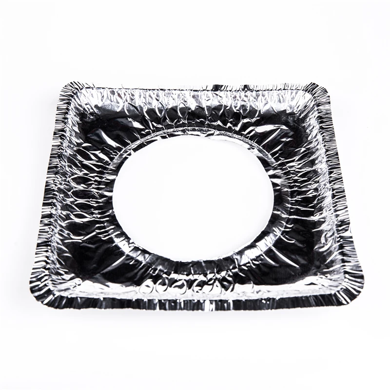 Heavy duty wholesale America Japan kitchen use disposable cooking burner gas stove burner cover square aluminum foil bib liner