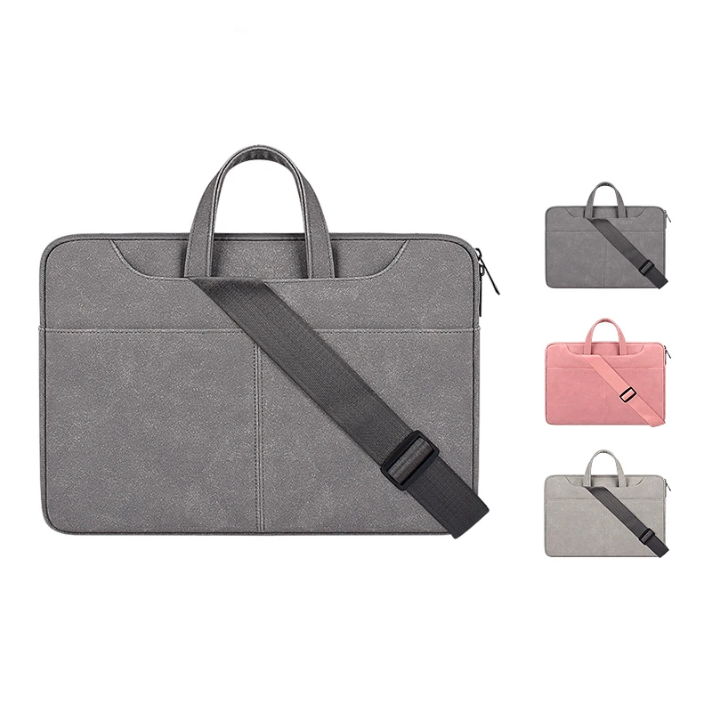 OMASKA Wholesale Durable Borsa Del Portable Waterproof 14 Inch PU Women Briefcase Bag Laptop Sleeve Bag