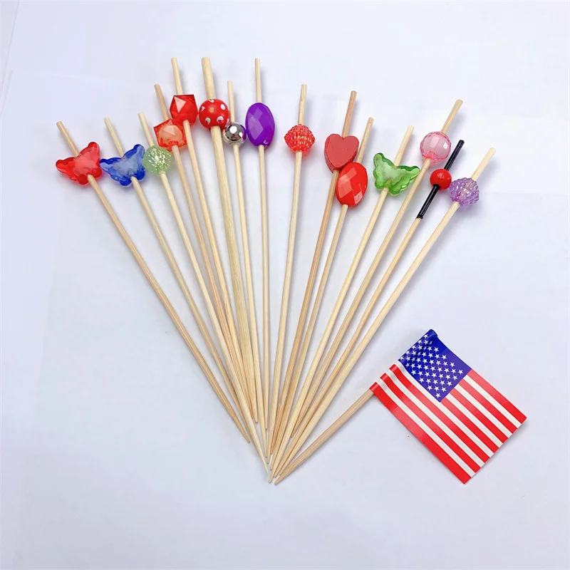 Personalized Bamboo Appetizer Toothpicks and Fruit Forks, Fashionable and Generous, Highlighting Personal Taste