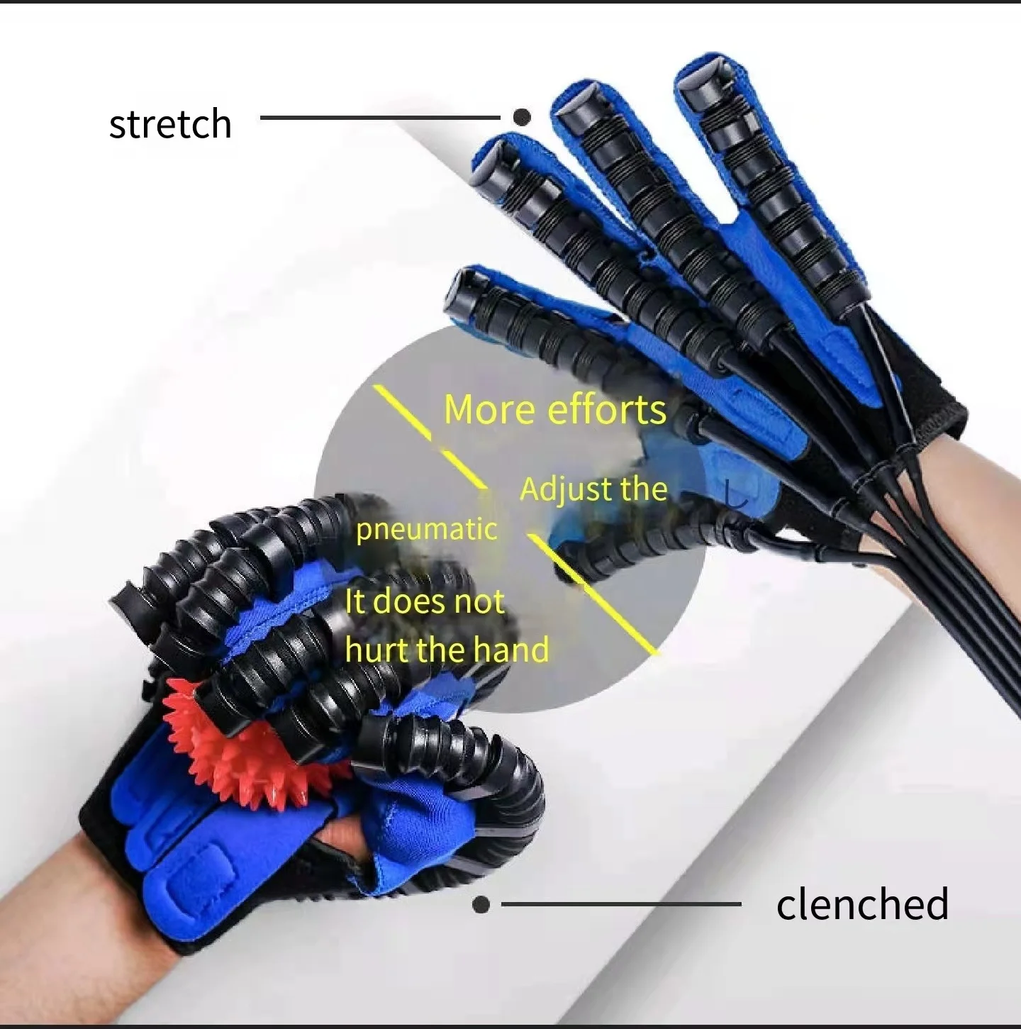 Upgraded English Hand Function Rehabilitation Robot Glove Rehabilitation Device for Stroke Hemiplegia Finger Trainer