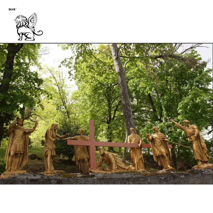 BLVE Custom Outdoor Church Metal Famous Religious Life Size Bronze Christ Jesus Statues Stations Of The Cross Sculpture