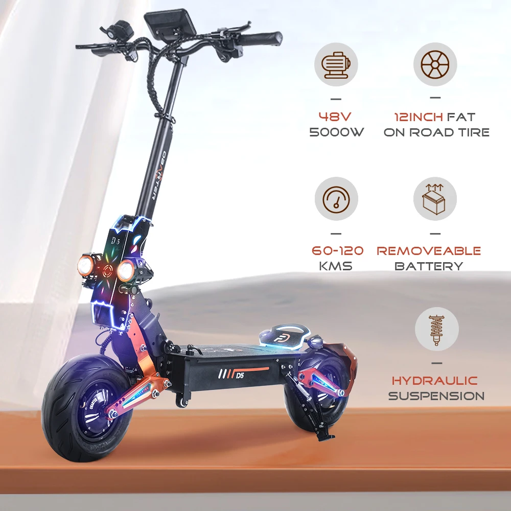 48V 60V 5600W 5000W 70km/h 35Ah  D5 12inch electric scooter  in EU US warehouse