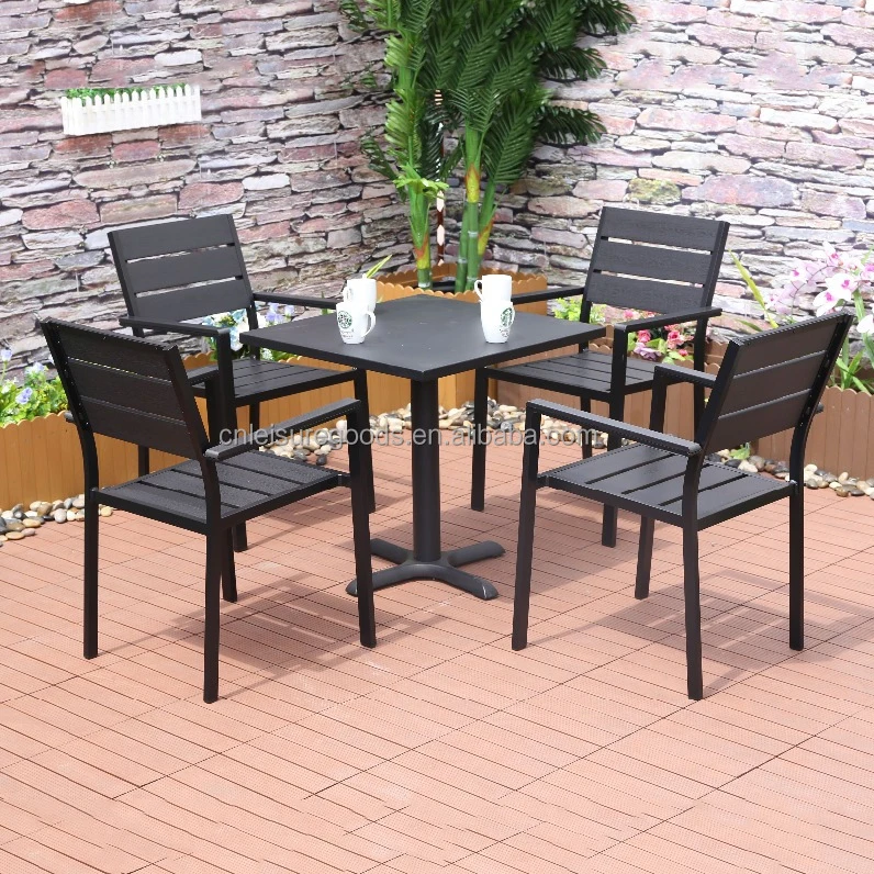 Uplion Outdoor Square Steel Table for Bistro Bar Coffee Restaurant Patio Dining Table
