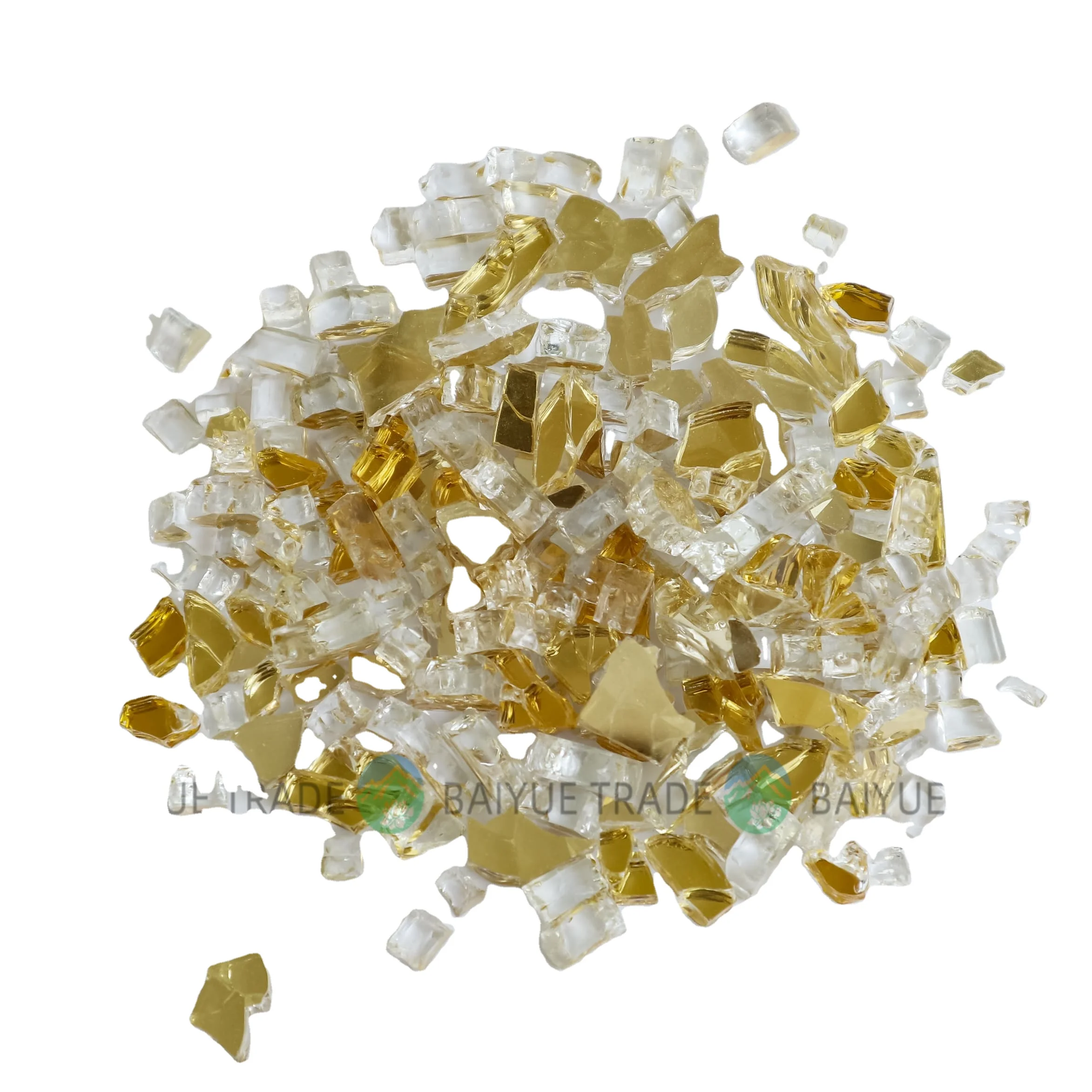 Fire Glass for Fire Pit, 1/2 Inch 10 Pounds High Luster Reflective Tempered Glass Rocks for Natural or Propane Fireplace