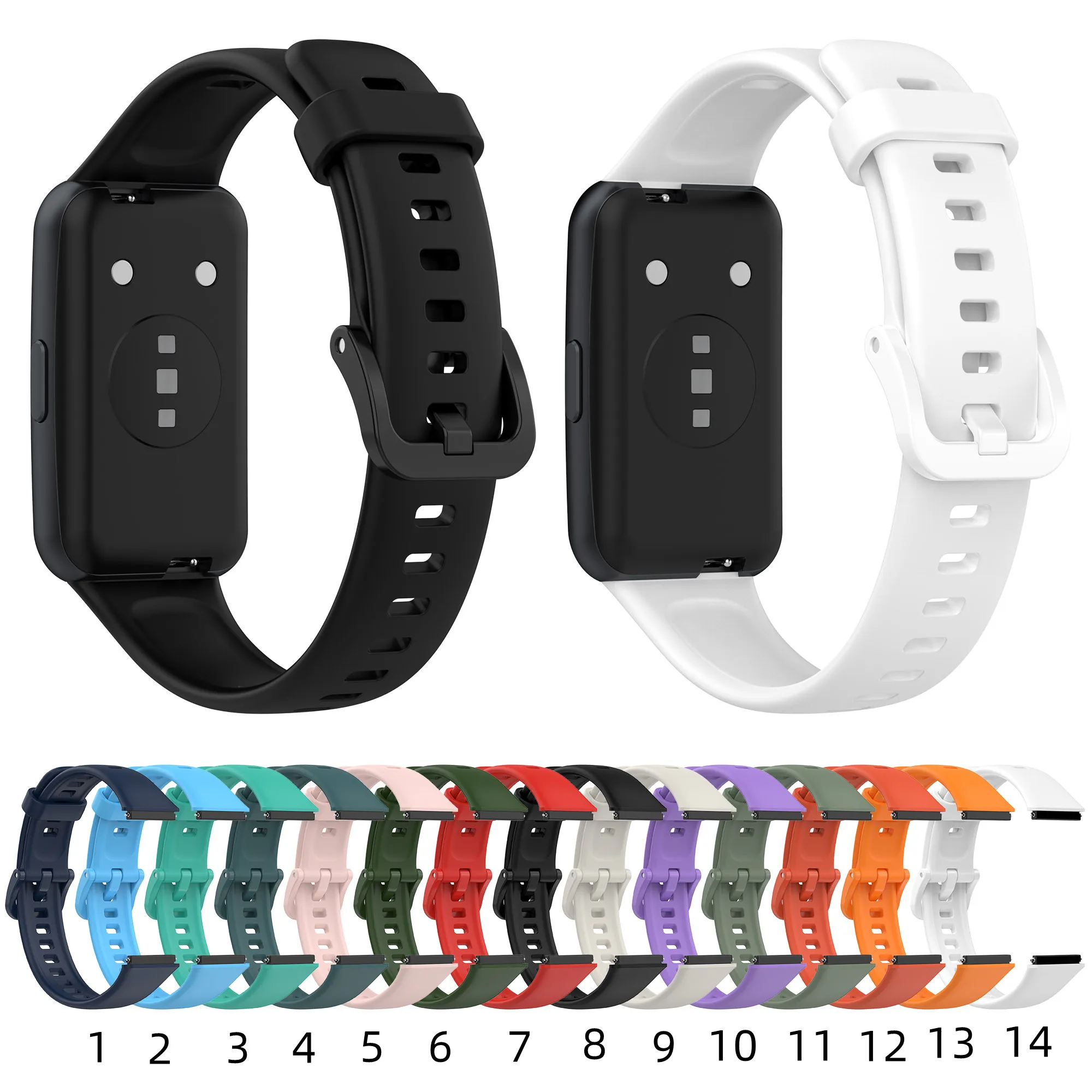 Solid colors TPE material  watch strap for Huawei band 7