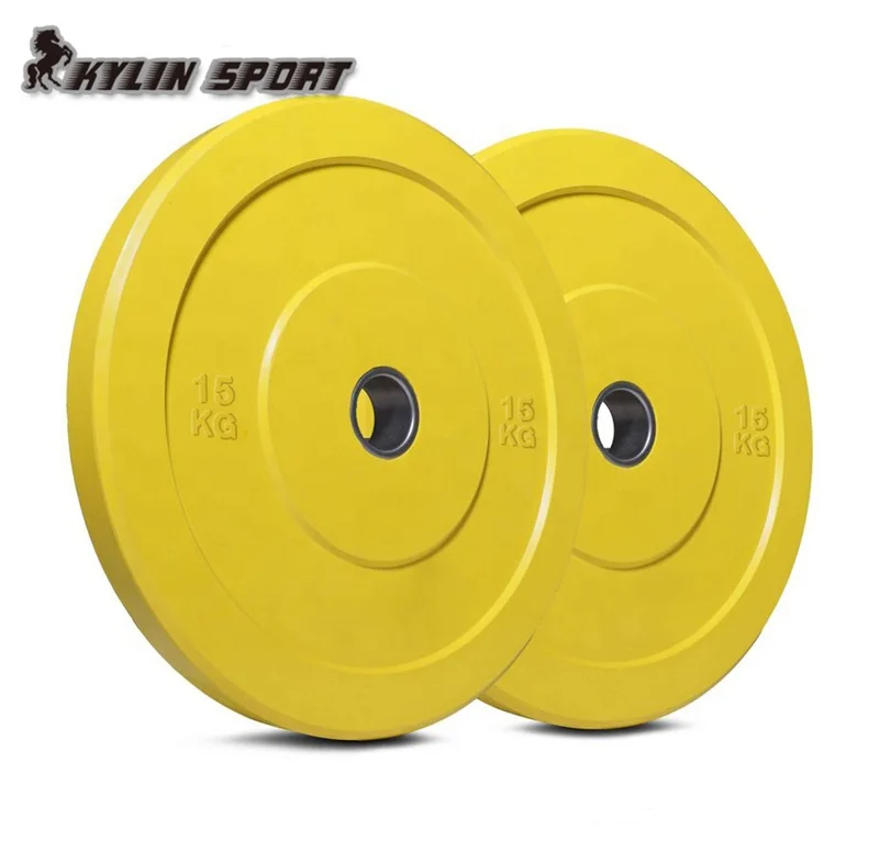 Kylinsport 10kg 15kg 20kg 25kg Weight Plates Bumper Weight Colorful Cast Iron Weight Plates