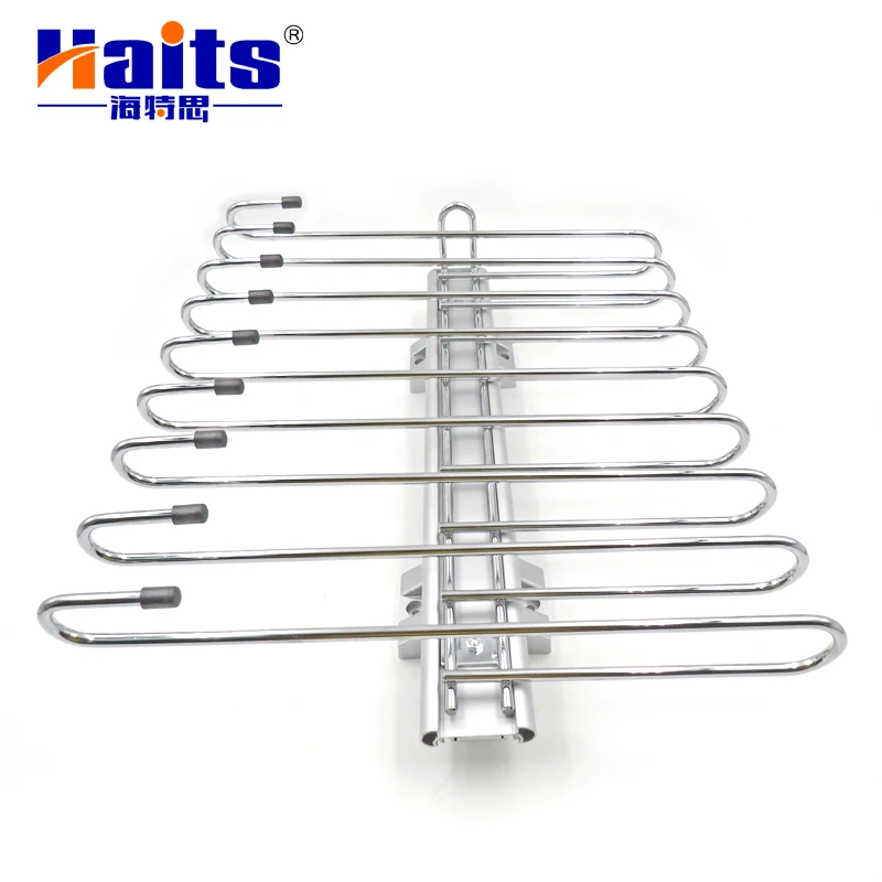 Wholesale Wardrobe Fittings 400mm Wardrobe Pull Out Top Mount Trousers Rack Soft Closing Slide Trousers Rack