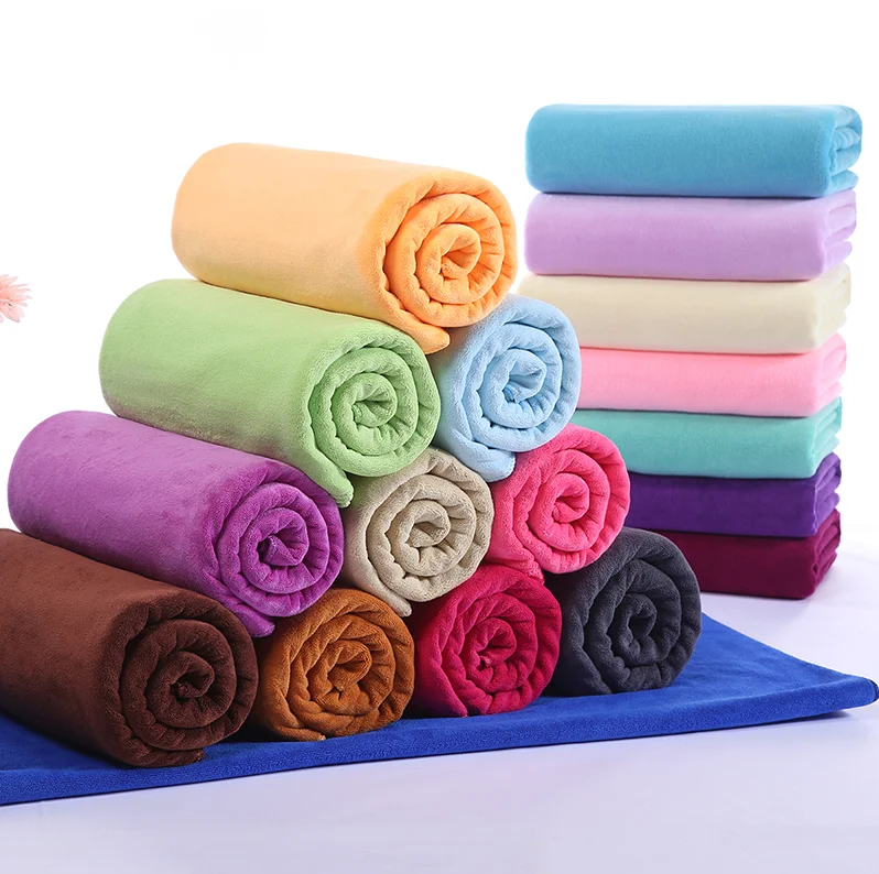 Hand Face Wash Towel Drying Towels High Quality Microfiber Logo Embossed Microfiber Adult Rectangle Knitted Solid Color