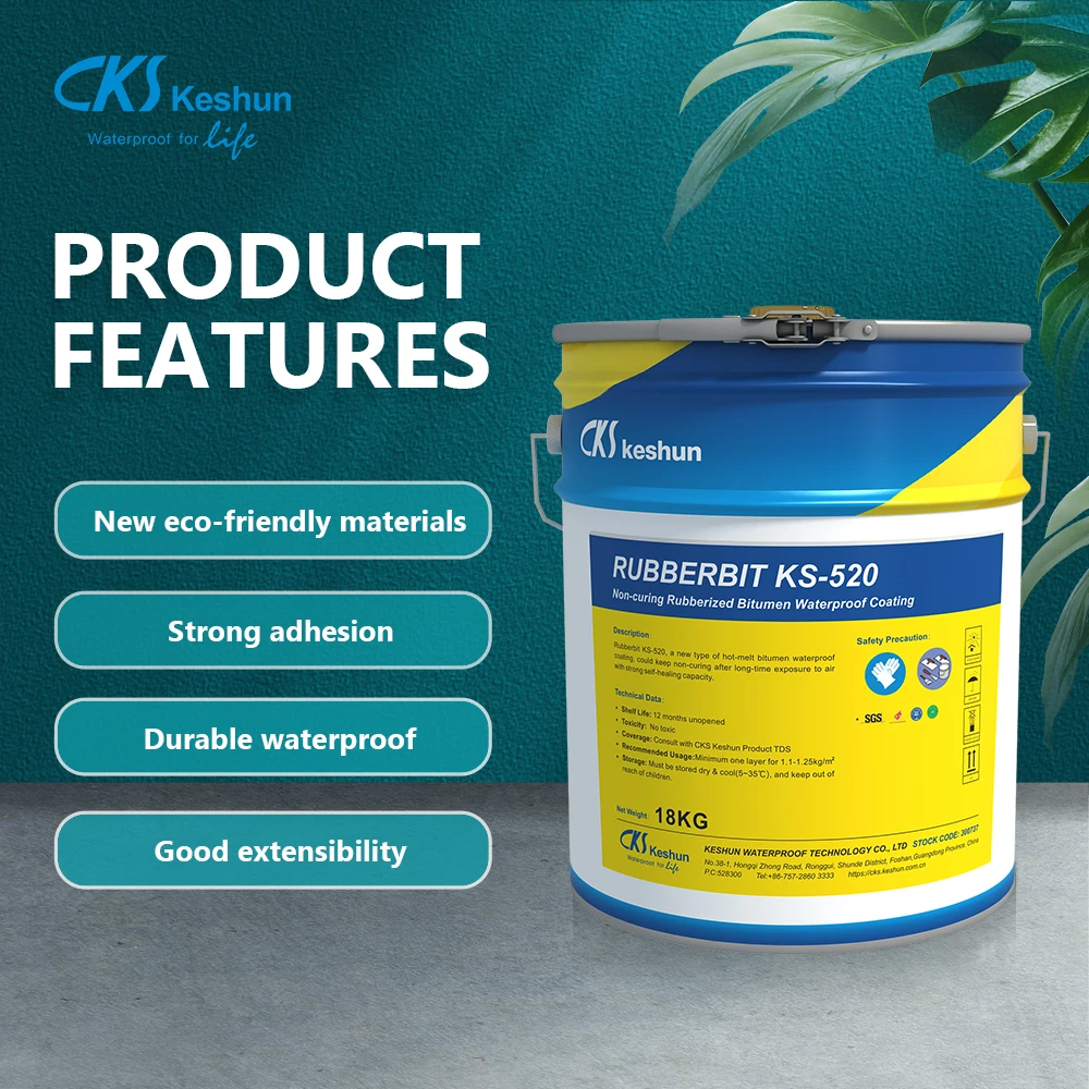 CKS KS-520 underground waterproofing engineering non curing rubberized bitumen waterproof coating