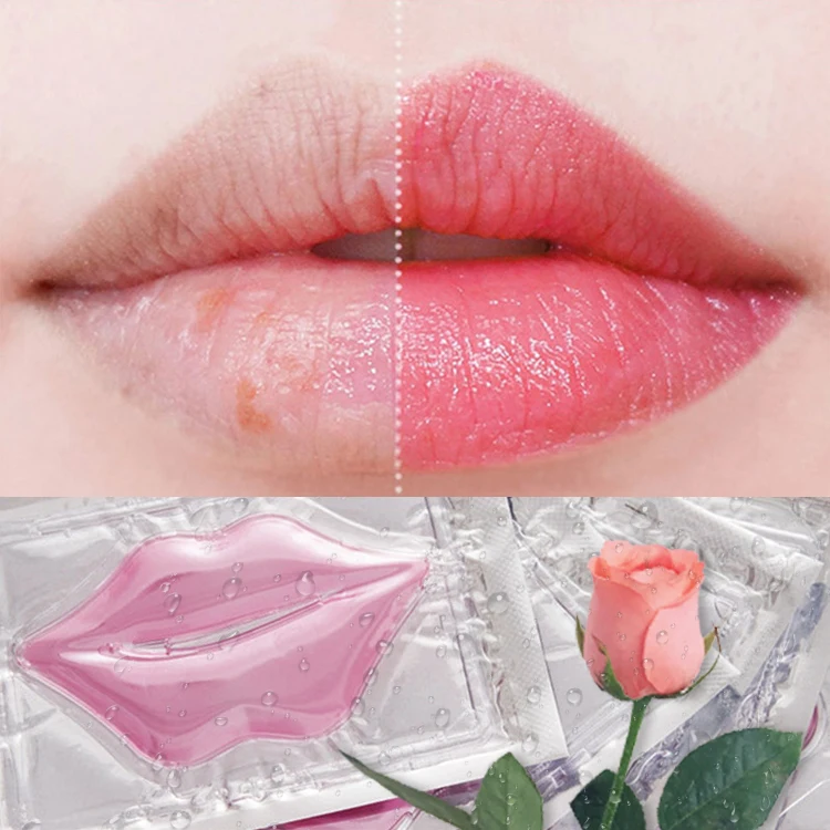 OEM Lips Care Crystal Patch Masks Sheet Rebranding Cosmetics Wholesale White 24K Gold Pink Hydrogel Collagen Lip Mask