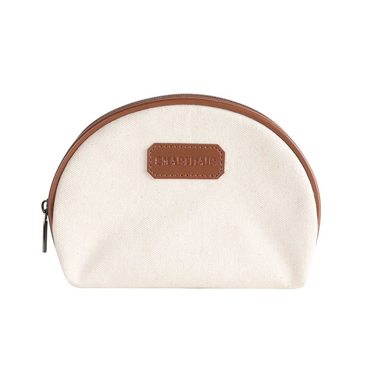 custom waterproof zipper pouch cosmetic bag cotton canvas jute makeup bag canvas pouch toiletry travel makeup cosmetic bag