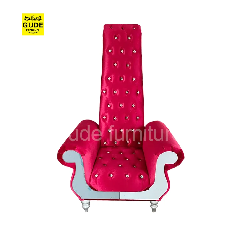 Luxury Wooden Wedding Decoration Furniture Children King Throne High Back Chairs