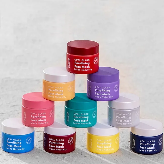 
50G cream opal glass jar for cosmetics skincare packaging 