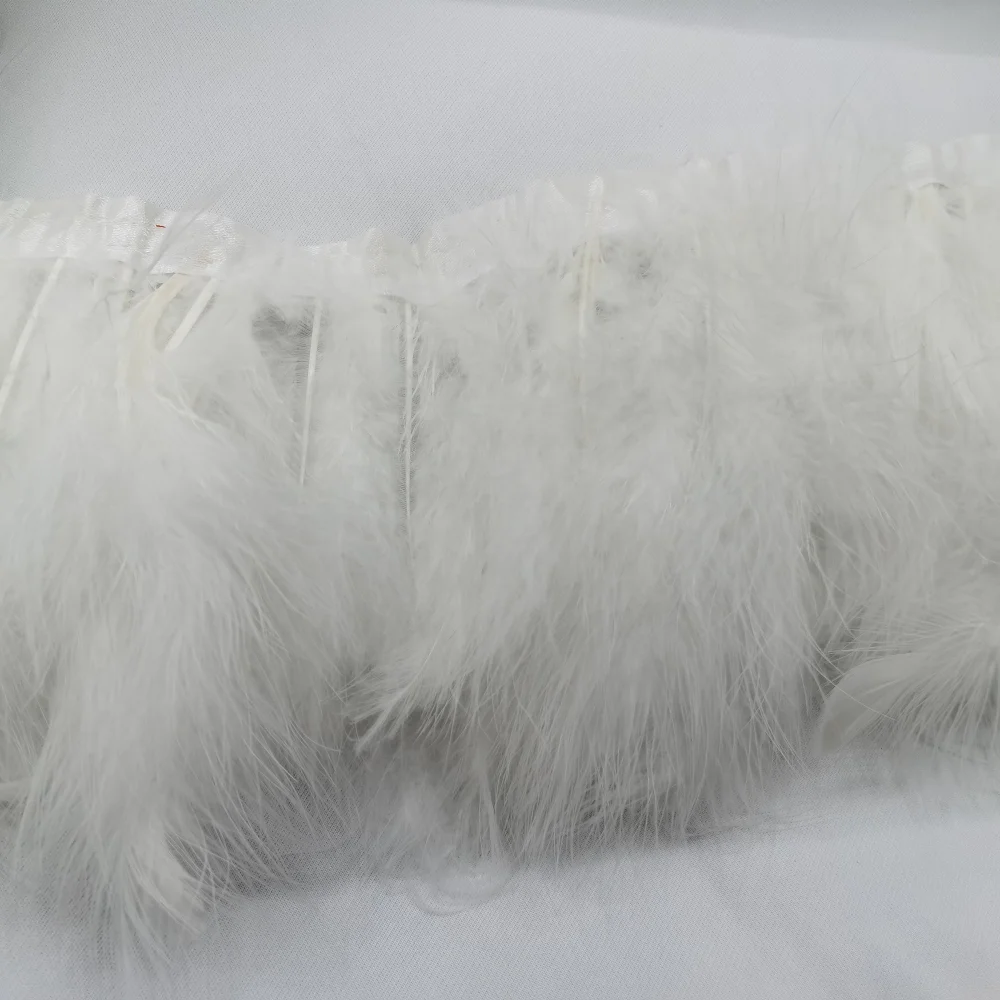 2 yards per pack  width 13 -18 cm good quality  Turkey feather trim natural Turkey Feather Quality Trimming Fringe for Dress