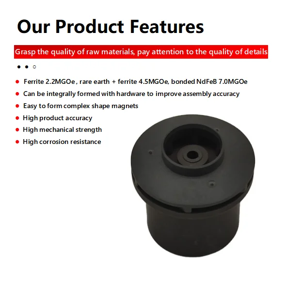 Professional Auto Spare Parts Water Pump Rotor High Quality  Injection Magnetic Impeller For Motor
