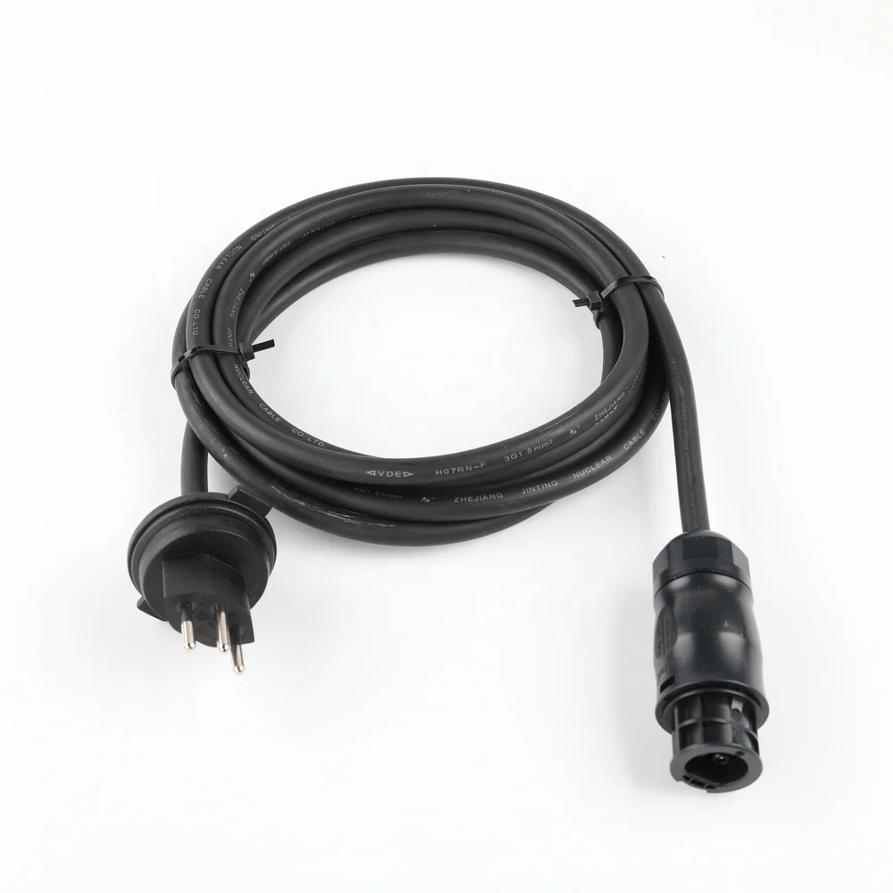 Power Cord Flexible Rubber Wire BC01 Female cable to 3 Pin Prong Pole  Swiss Plug T13