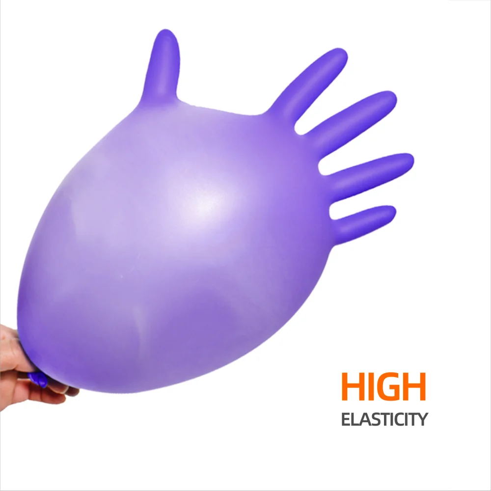 Textured Fingertips Disposable Purple Nitrile Gloves 5 Mil Extra Strength for Surgical Tattoo Artist Food Prep