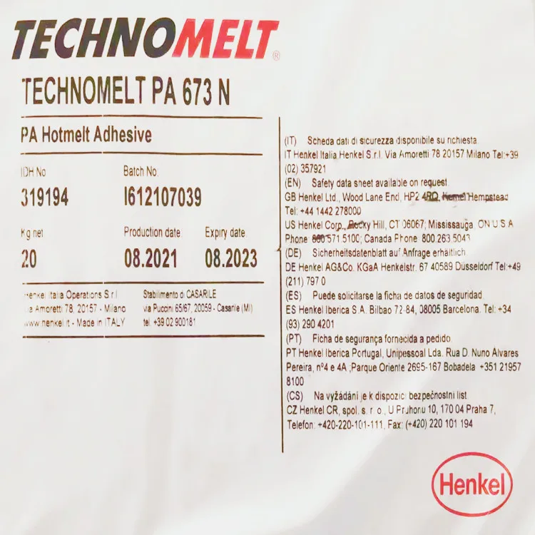 Factory price HENKEL  TECHNOMELT PA673 Low pressure injection hot melt adhesive