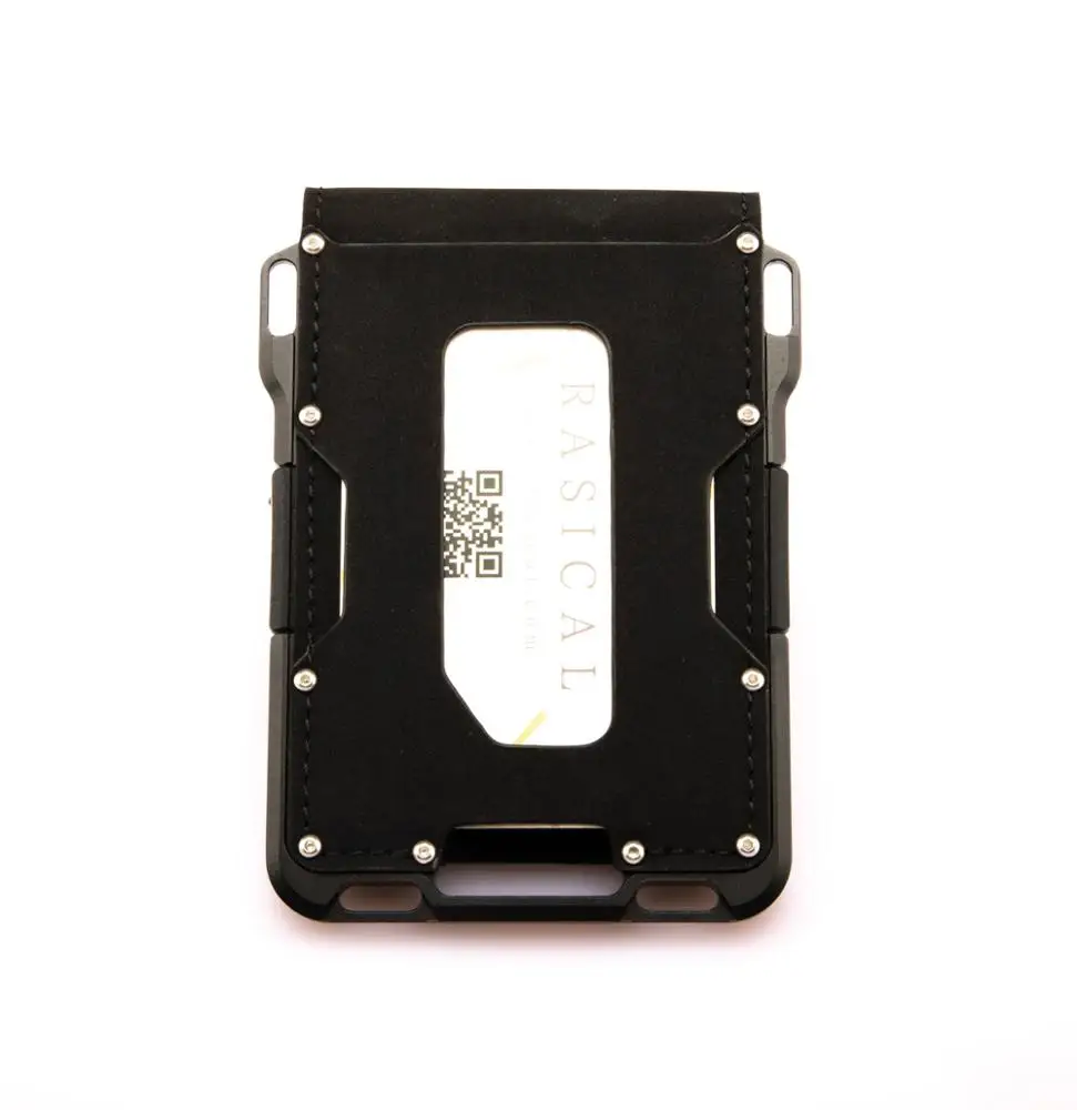 
2020 Hot Sale in Amazon Aluminum Business Card Holder RFID Blocking Slim Leather Pocket Metal Credit Card Wallet 