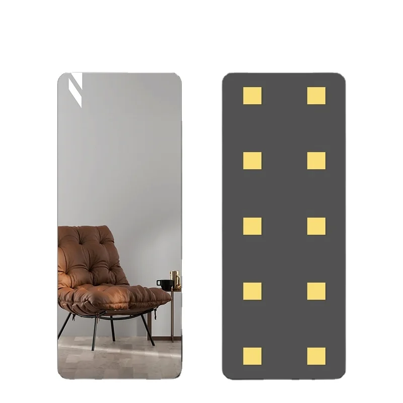 Custom Home Decor Non Glass Light Self Adhesive Flexible Unbreakable Dressing Wall Mirror for Bathroom Makeup House Decoration