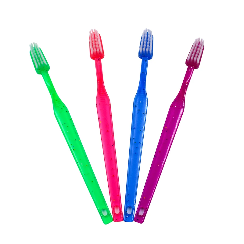 With Hanging Hole Simple Small Head PS Handle with Sparkles Kid Toothbrush Child