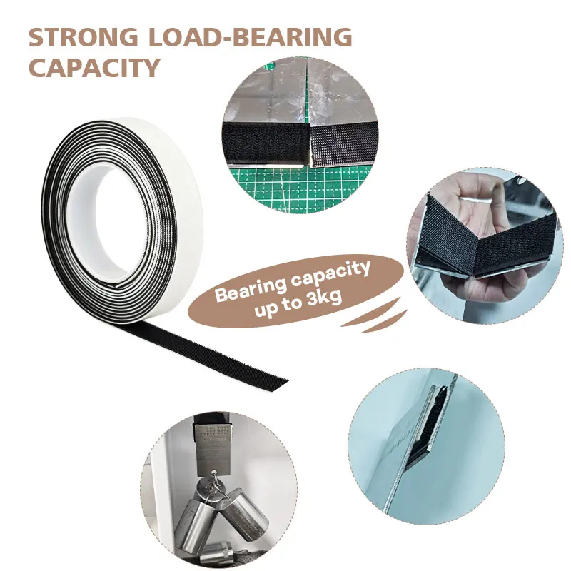 Self Adhesive Hooks and Loops Fastener Tape Nylon Sticker Hook Loop Tape with Adhesive