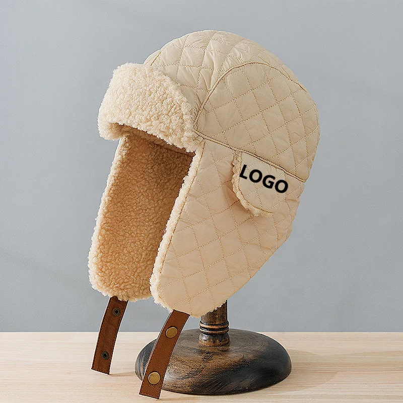 Unisex Winter Quilted  Bomber Hat Russian Ushanka Cossack Trapper Pilot Aviation Cap Hats