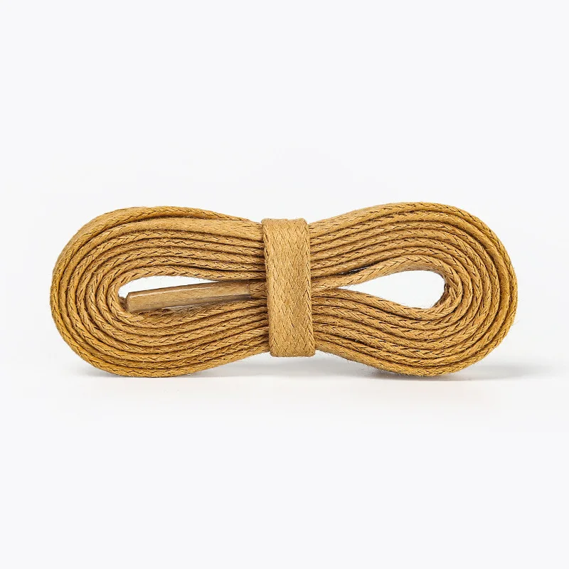 Custom Flat Waxed Rope Shoe Laces 8mm Wide 0.5-2m Length Leather Flat Shoelaces For Sneeakers