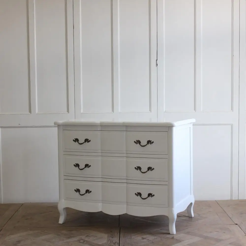 french style solid wood chest of drawer for bedroom design
